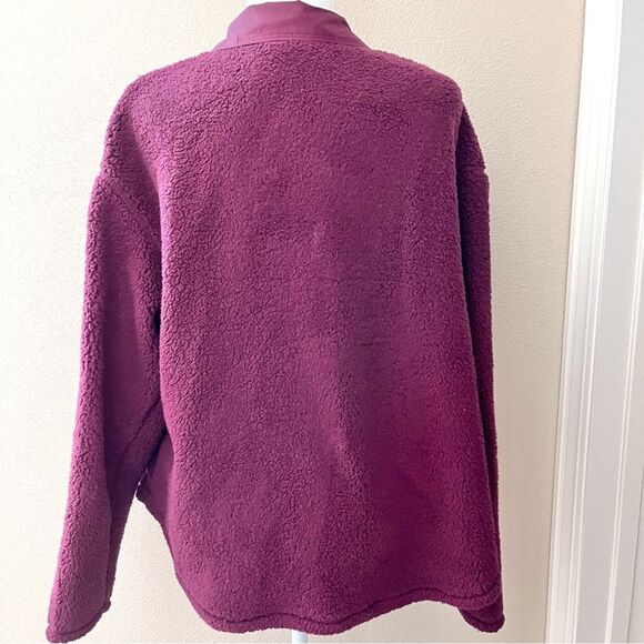 Columbia Women's West Bend Shirt Jacket Sherpa fleece maroon size XL - Picture 7 of 9